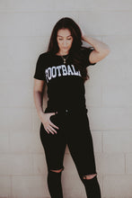 Load image into Gallery viewer, BLACK FOOTBALL. TEE