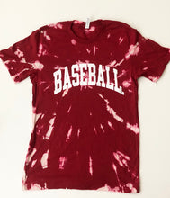 Load image into Gallery viewer, TIE-DYE RED BASEBALL. TEE